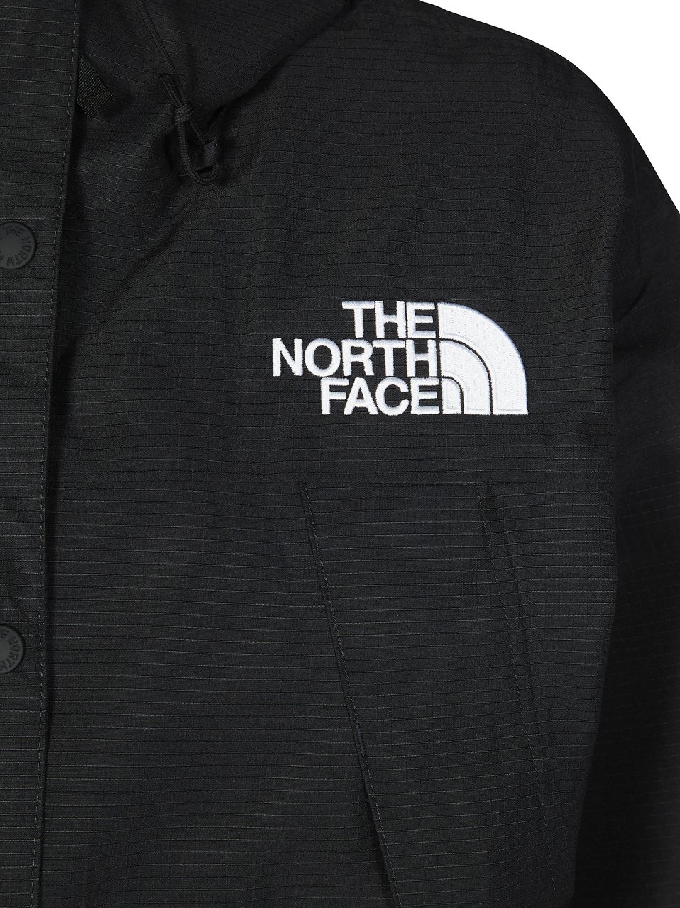 The North Face Cropped Hooded Embroidered Logo Jacket Zwart