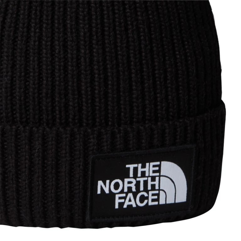 The North Face Logo Box Cuffed Zwart