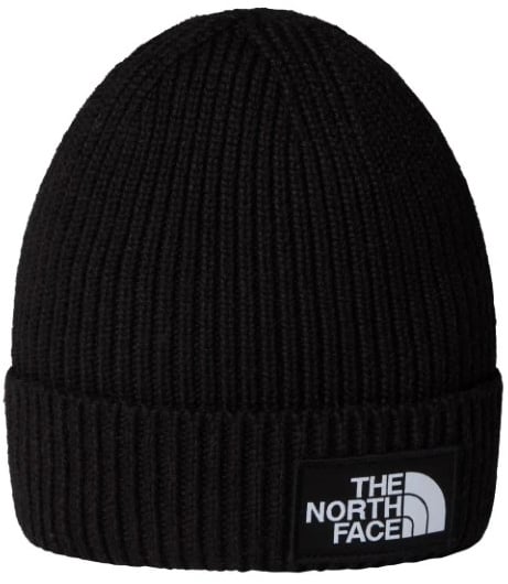 The North Face Logo Box Cuffed Zwart