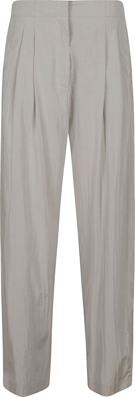 The Row Iven Pant Straight-Leg Pleated Pants Grijs