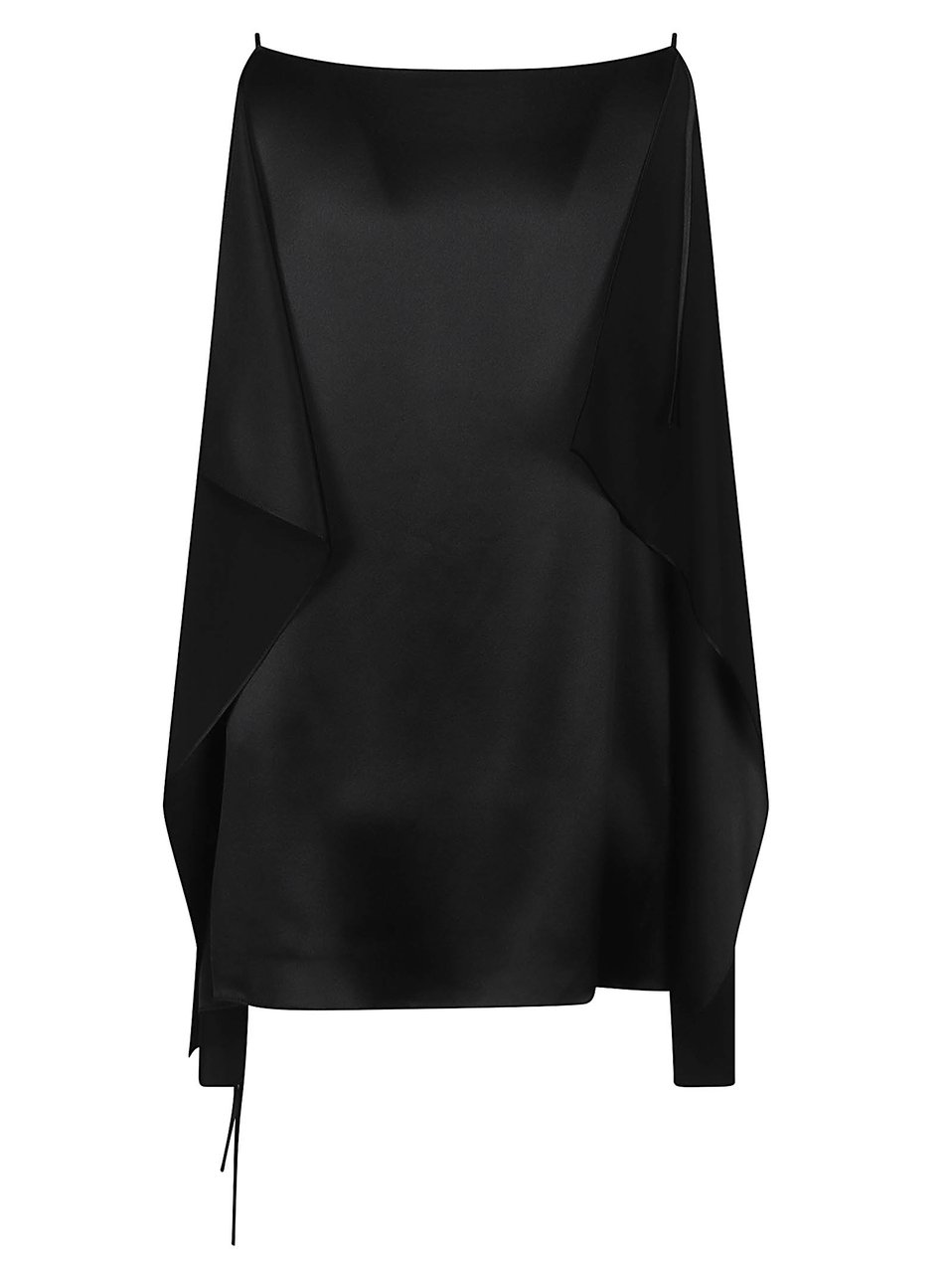 The Row Black Koray Asymmetrical Draped Top Zwart