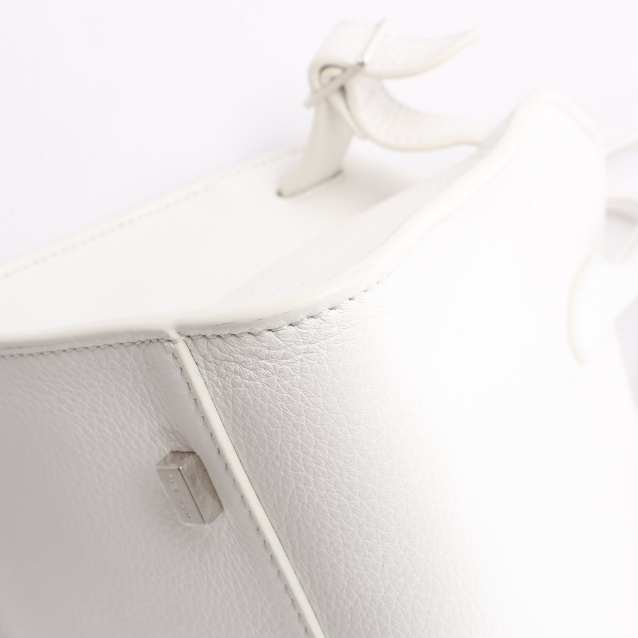 The Row The Row Soft Margaux 10 Leather 2Way Handbag in White Wit