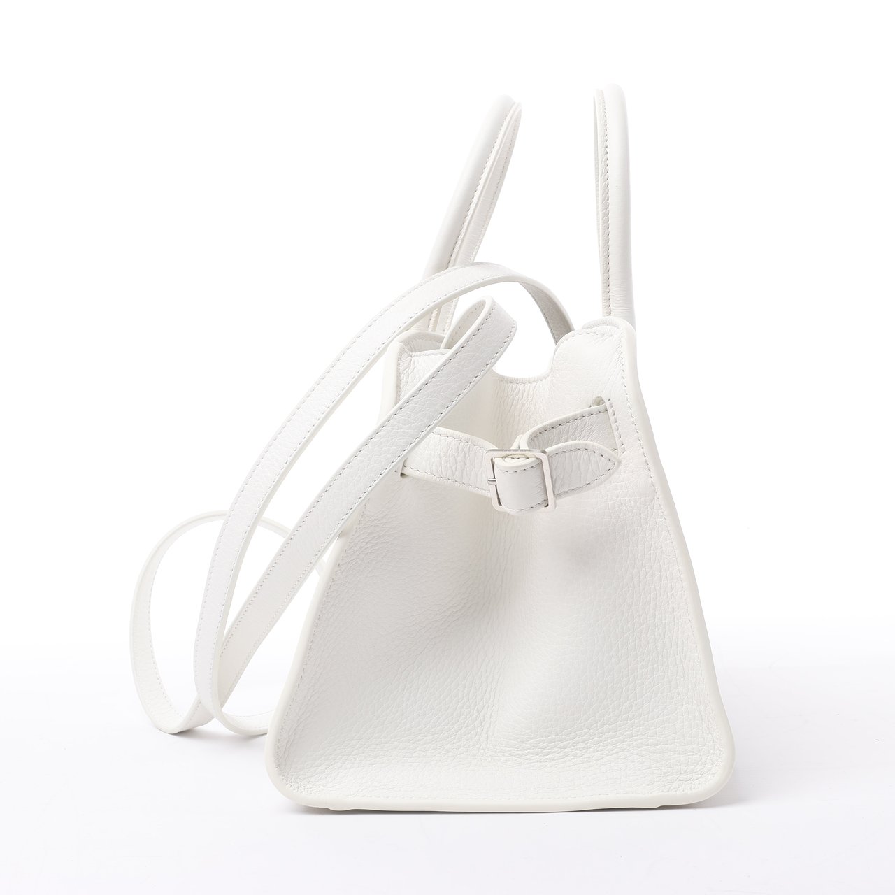 The Row The Row Soft Margaux 10 Leather 2Way Handbag in White Wit