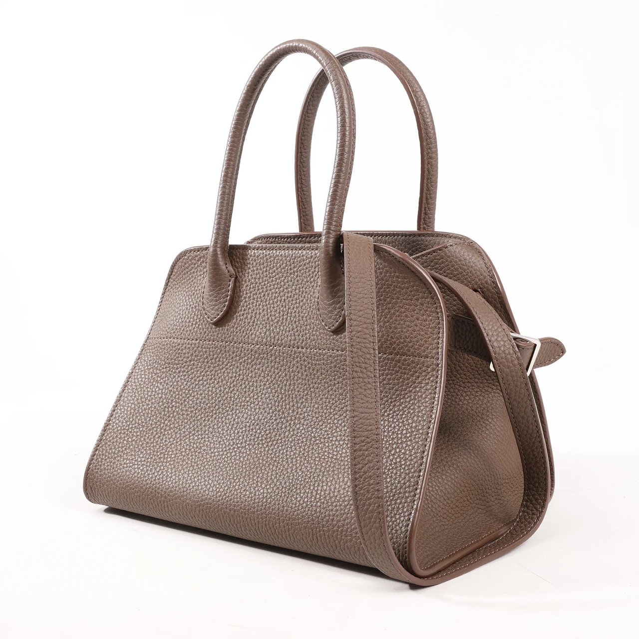 The Row The Row Soft Margaux 10 Leather 2Way Handbag in Brown Bruin