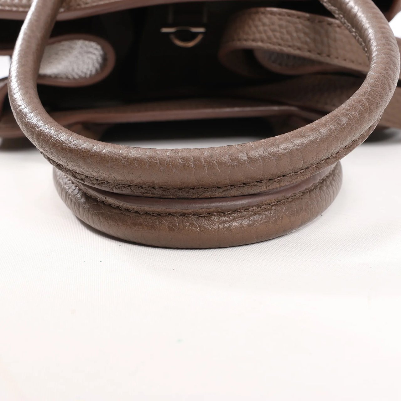 The Row The Row Soft Margaux 10 Leather 2Way Handbag in Brown Bruin