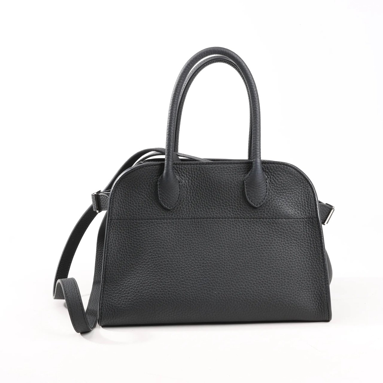 The Row The Row Soft Margaux 10 Leather 2Way Handbag in Black Zwart