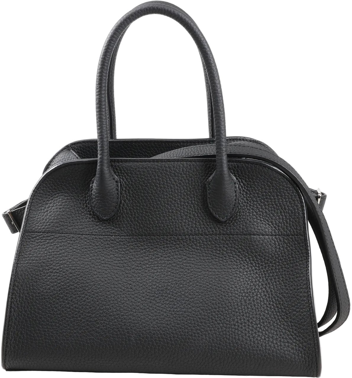The Row The Row Soft Margaux 10 Leather 2Way Handbag in Black Zwart