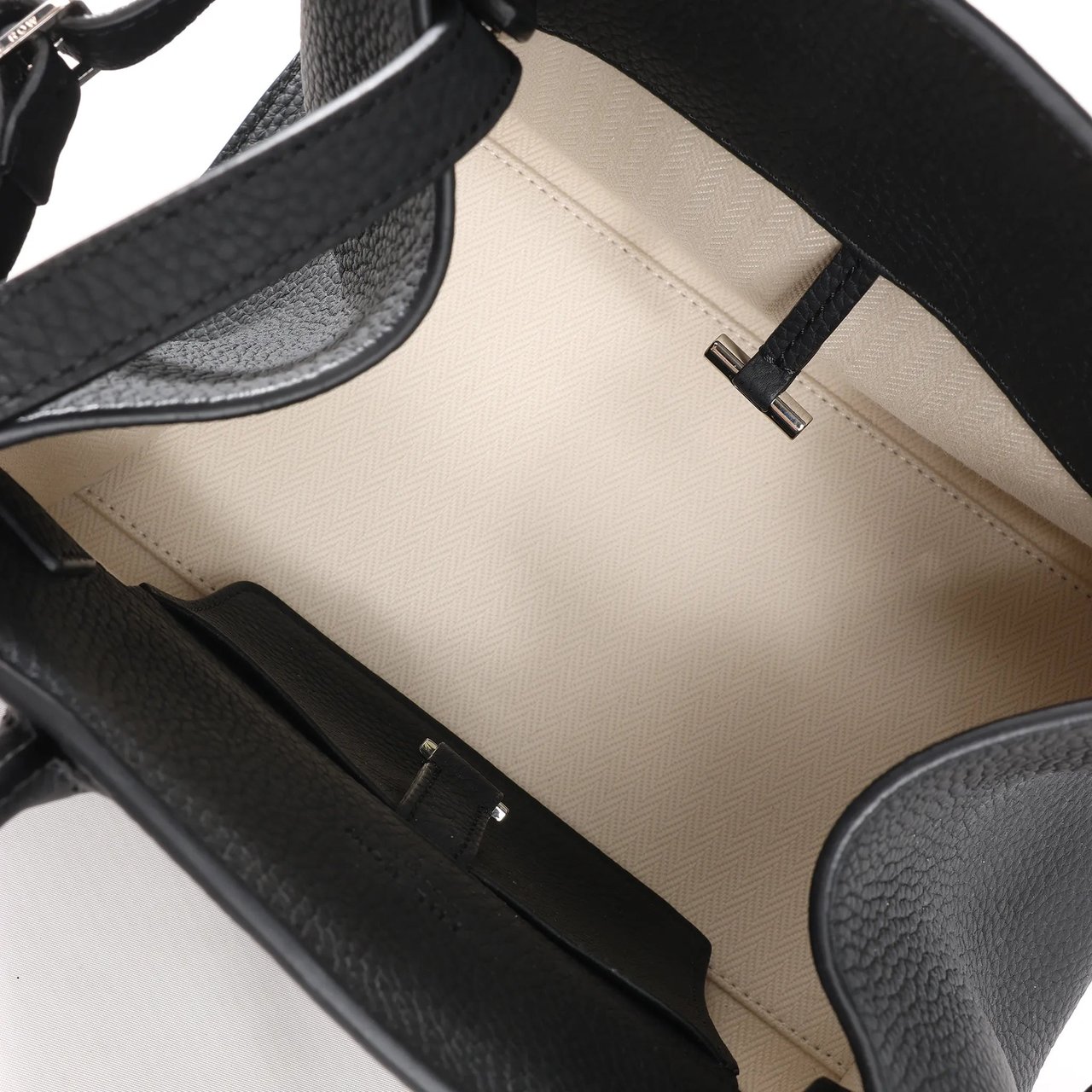 The Row The Row Soft Margaux 10 Leather 2Way Handbag in Black Zwart