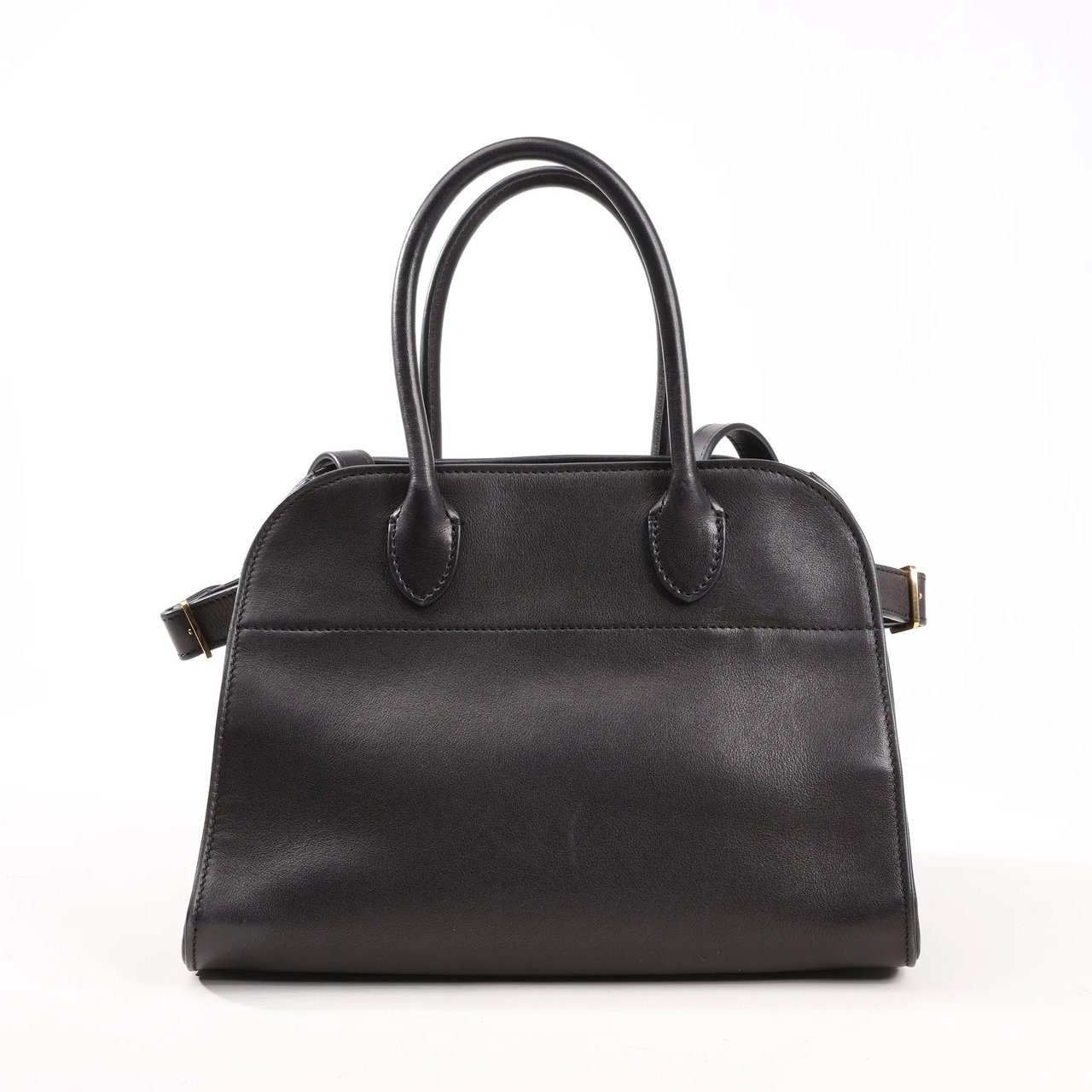 The Row The Row Soft Margaux 10 Leather 2Way Handbag in Black Zwart