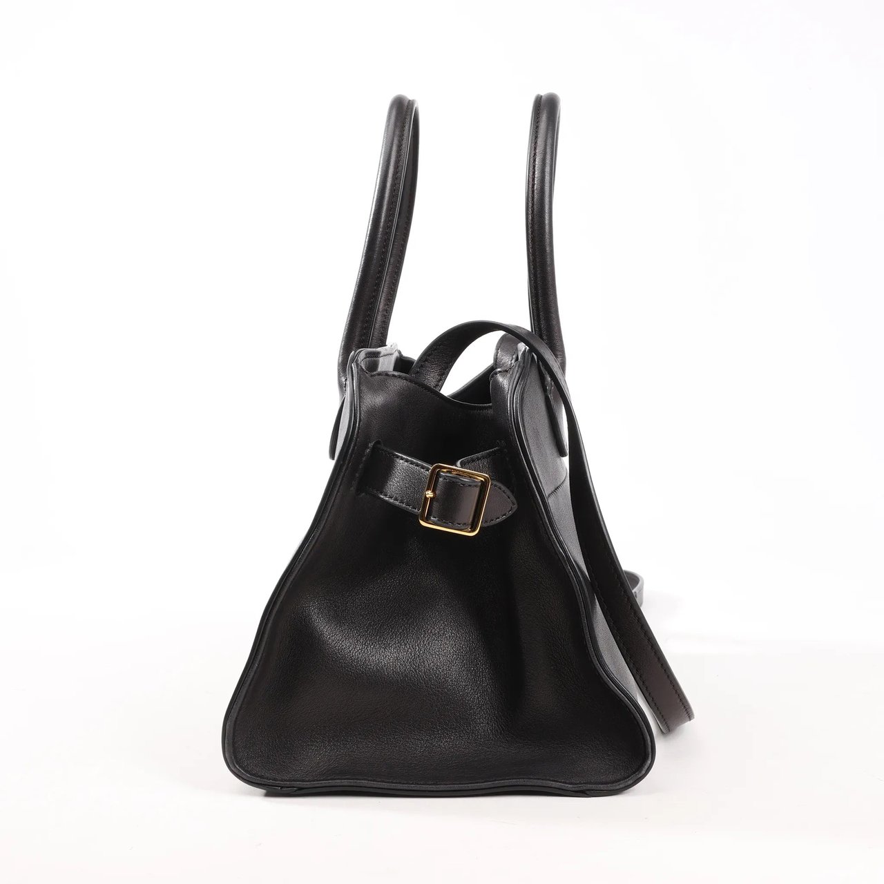 The Row The Row Soft Margaux 10 Leather 2Way Handbag in Black Zwart