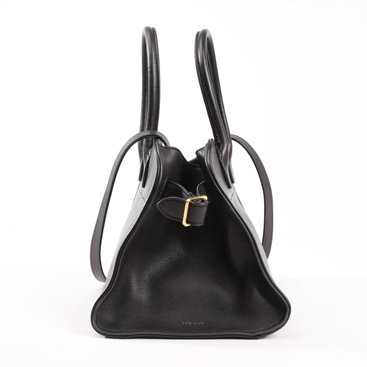 The Row The Row Soft Margaux 10 Leather 2Way Handbag in Black Zwart