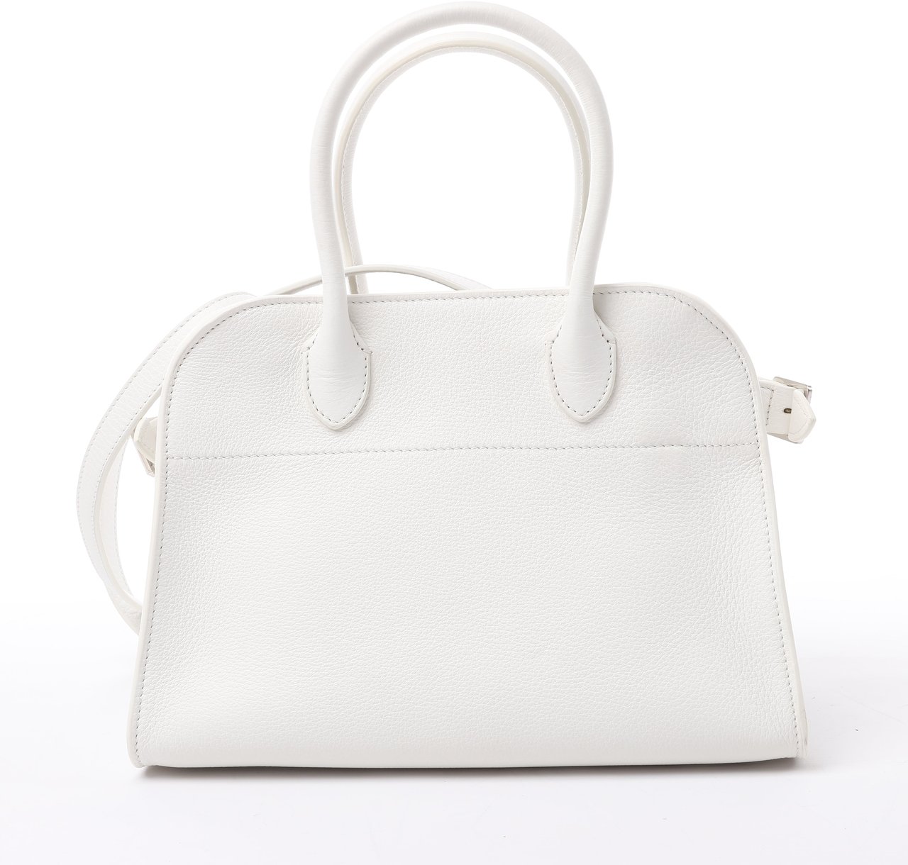 The Row The Row Soft Margaux 10 Leather 2Way Handbag in White Wit