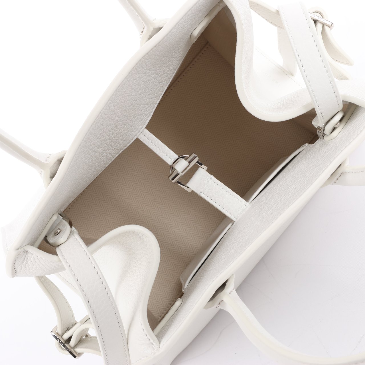 The Row The Row Soft Margaux 10 Leather 2Way Handbag in White Wit