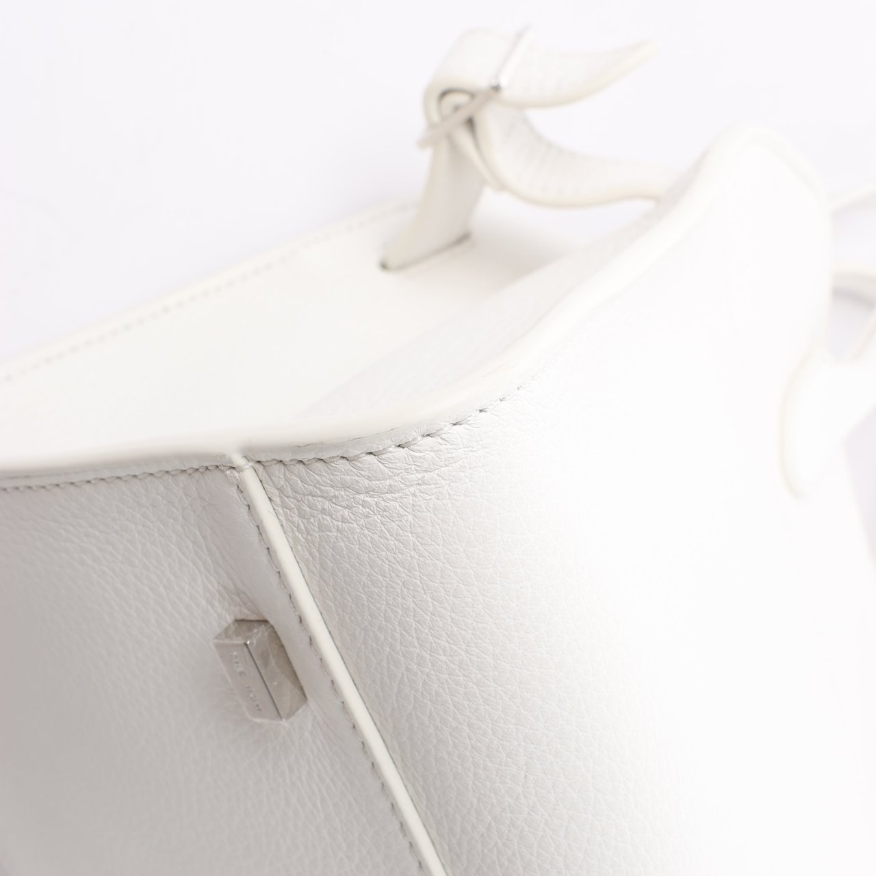 The Row The Row Soft Margaux 10 Leather 2Way Handbag in White Wit