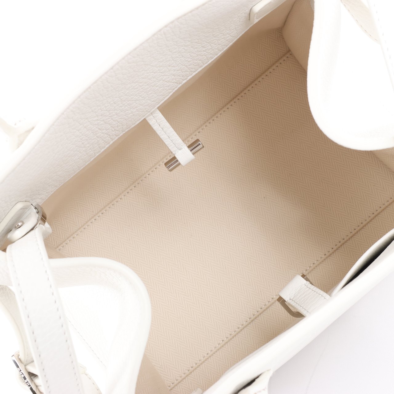The Row The Row Soft Margaux 10 Leather 2Way Handbag in White Wit