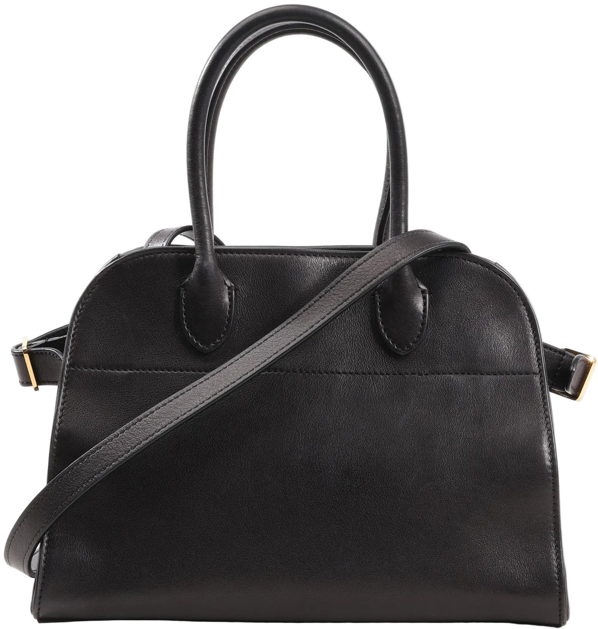 The Row The Row Soft Margaux 10 Leather 2Way Handbag in Black Zwart