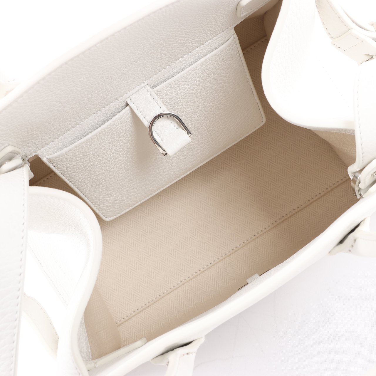 The Row The Row Soft Margaux 10 Leather 2Way Handbag in White Wit