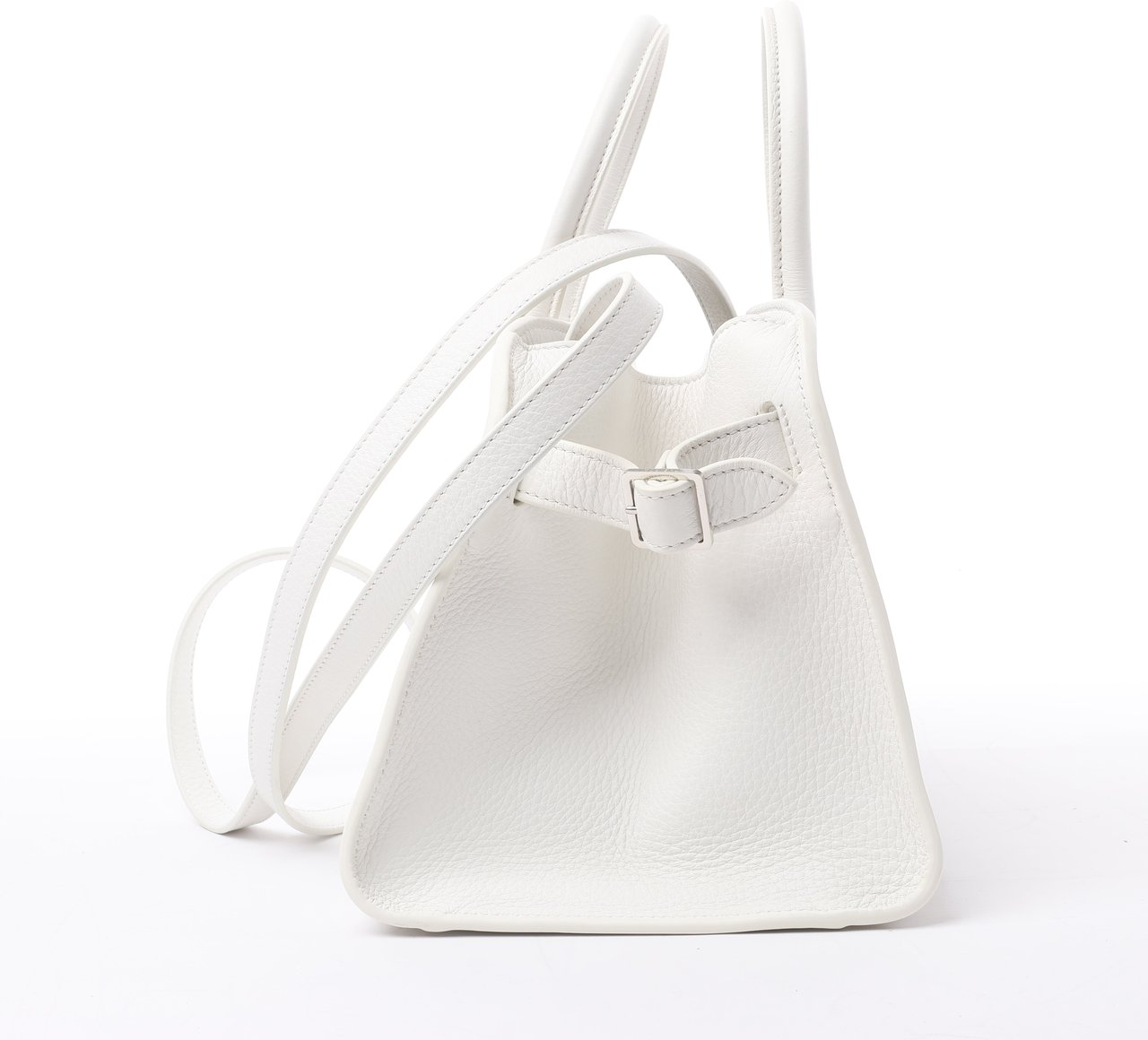 The Row The Row Soft Margaux 10 Leather 2Way Handbag in White Wit