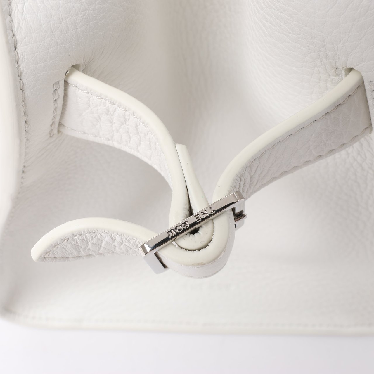 The Row The Row Soft Margaux 10 Leather 2Way Handbag in White Wit