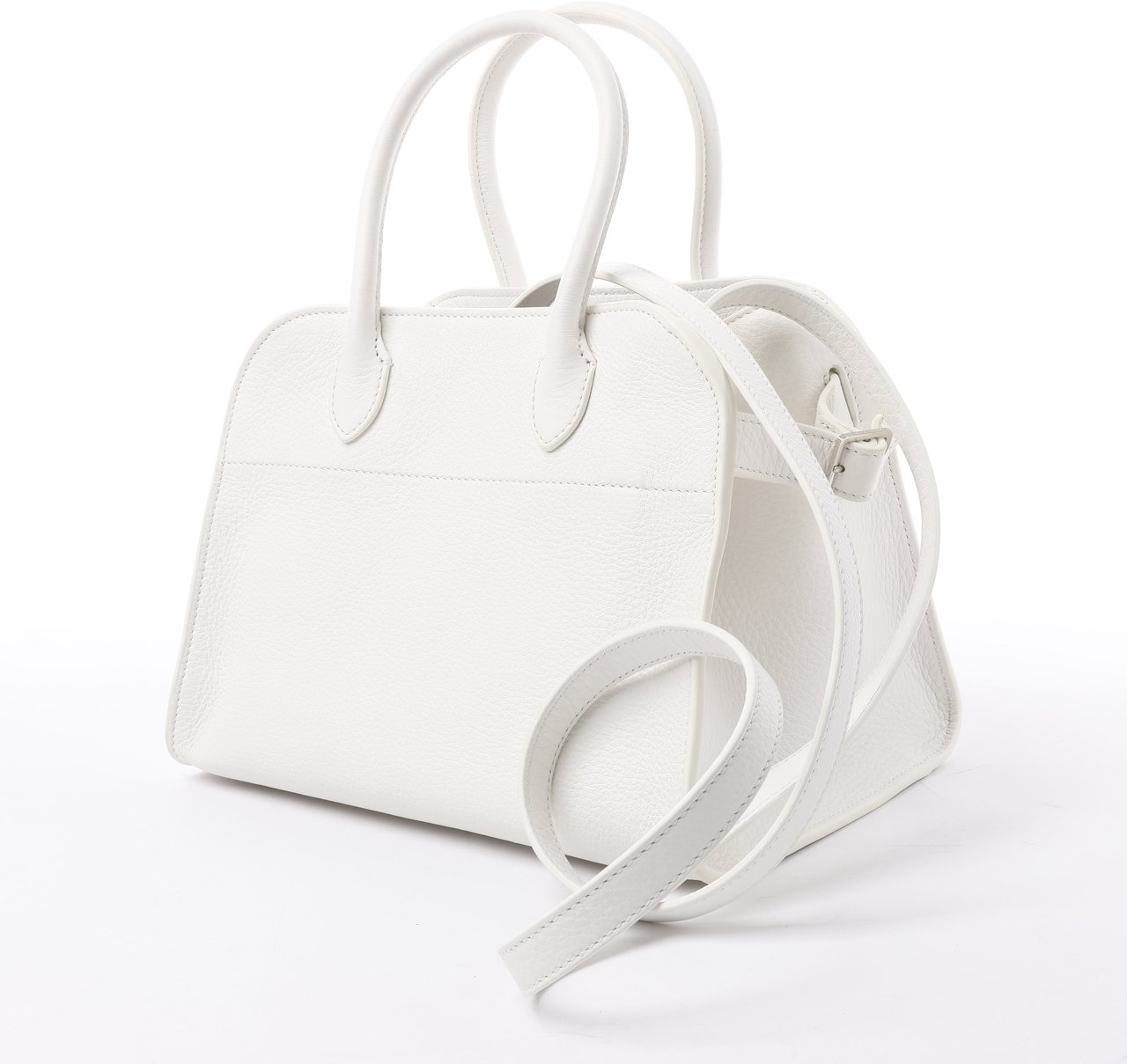 The Row The Row Soft Margaux 10 Leather 2Way Handbag in White Wit