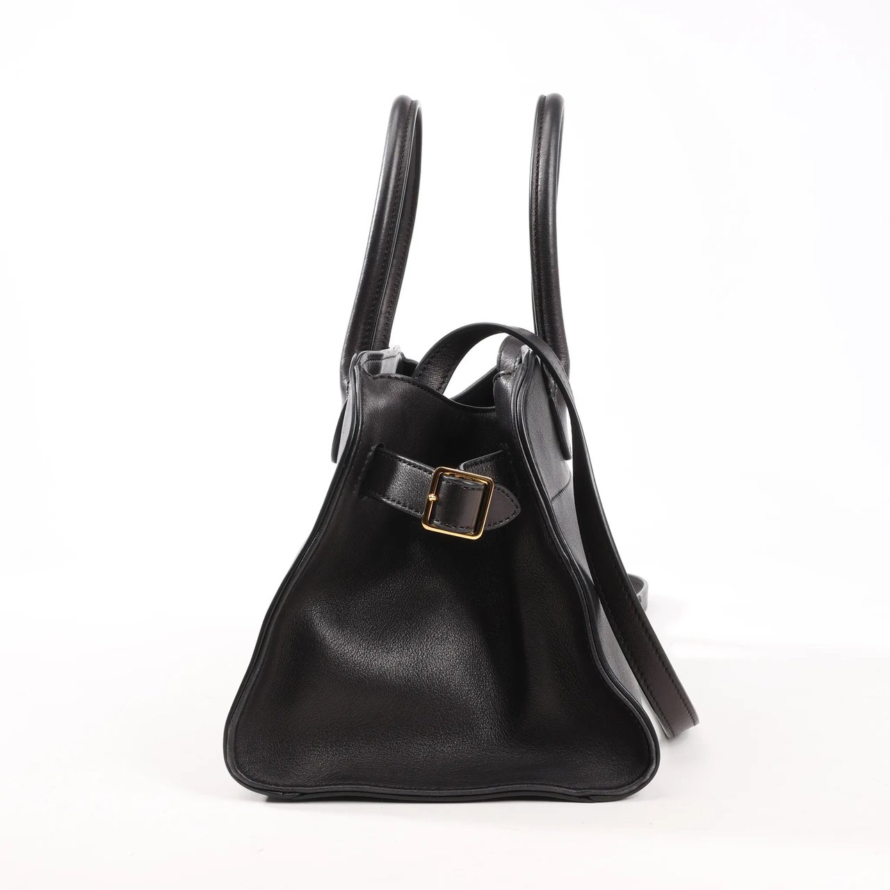 The Row The Row Soft Margaux 10 Leather 2Way Handbag in Black Zwart