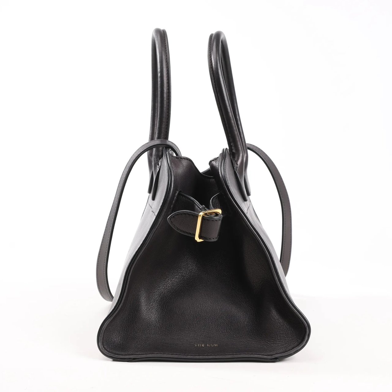 The Row The Row Soft Margaux 10 Leather 2Way Handbag in Black Zwart