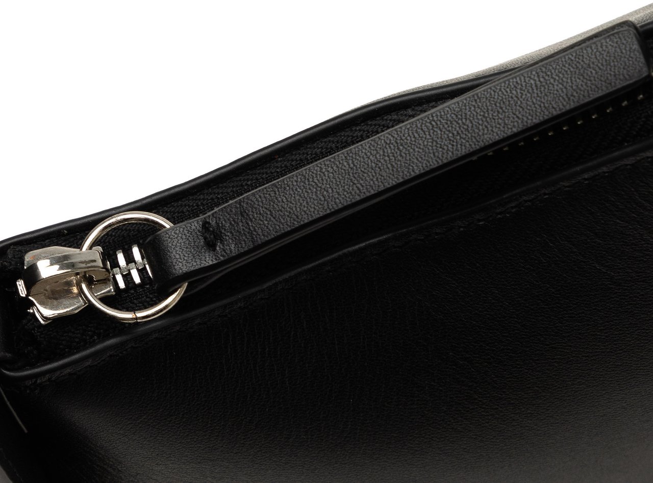 The Row Leather Half Moon Shoulder Bag Zwart