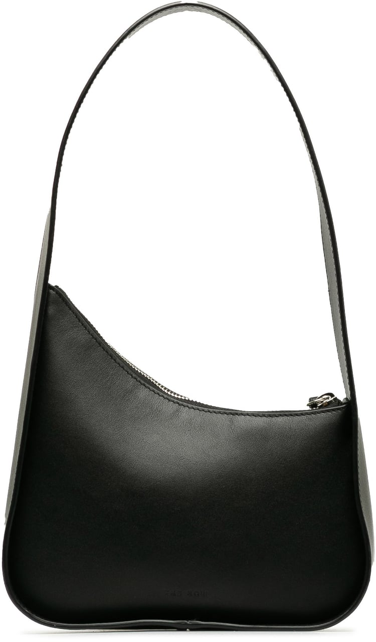 The Row Leather Half Moon Shoulder Bag Zwart