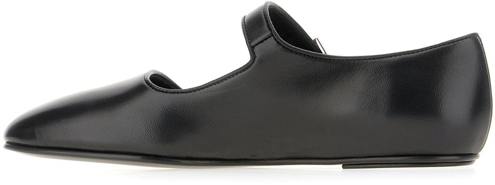 The Row The Row Black leather Ava ballerinas Zwart