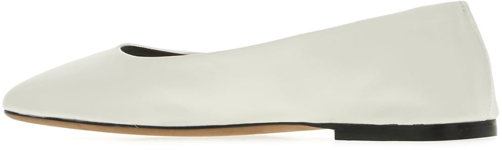 The Row The Row White leather Square ballerinas Wit
