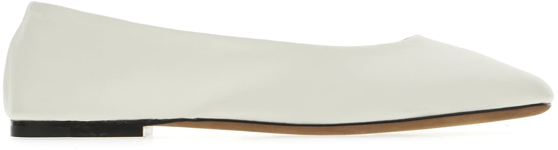 The Row The Row White leather Square ballerinas Wit