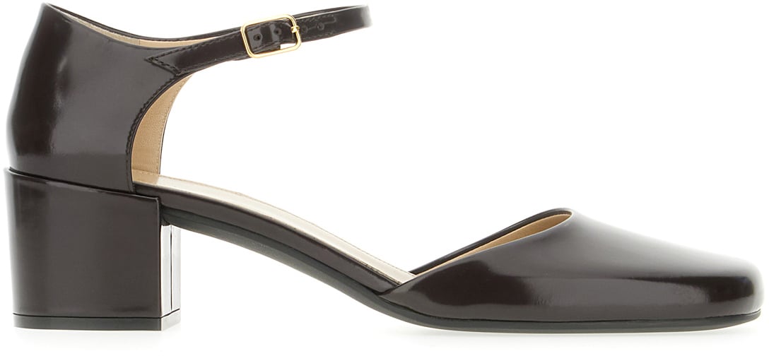 The Row The Row Dark brown leather pumps Bruin