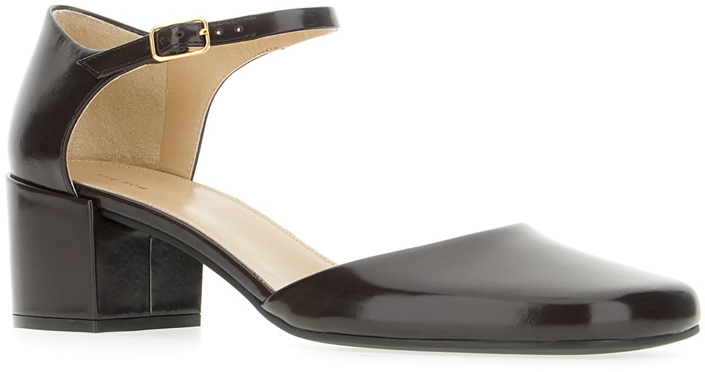 The Row The Row Dark brown leather pumps Bruin
