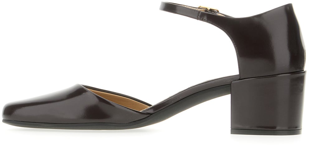 The Row The Row Dark brown leather pumps Bruin