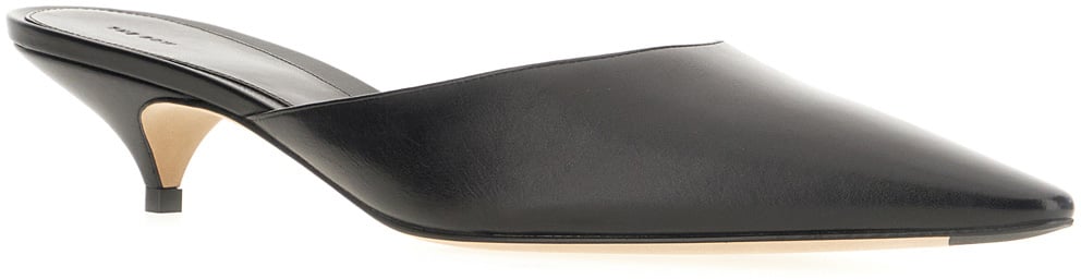 The Row The Row Black leather Liisa Kitten mules Zwart