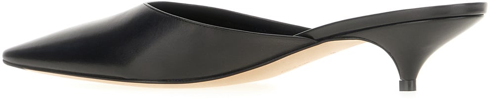 The Row The Row Black leather Liisa Kitten mules Zwart