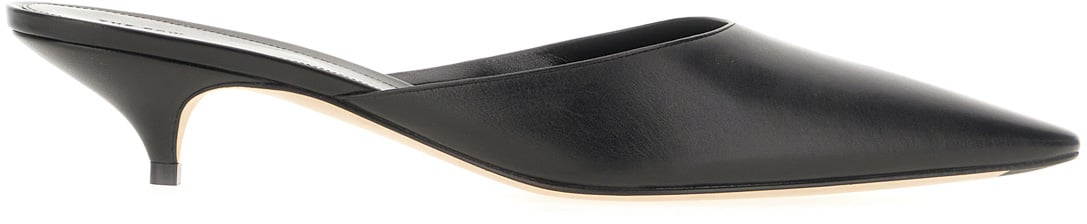 The Row The Row Black leather Liisa Kitten mules Zwart