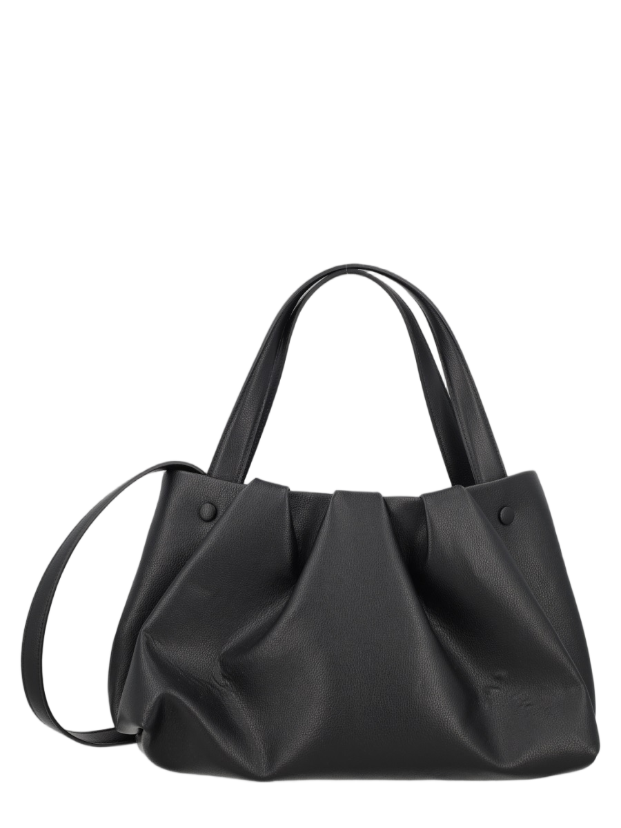 Themoirè Soft Gathered Pleats Polyamide-Blend Shoulder Bag Zwart