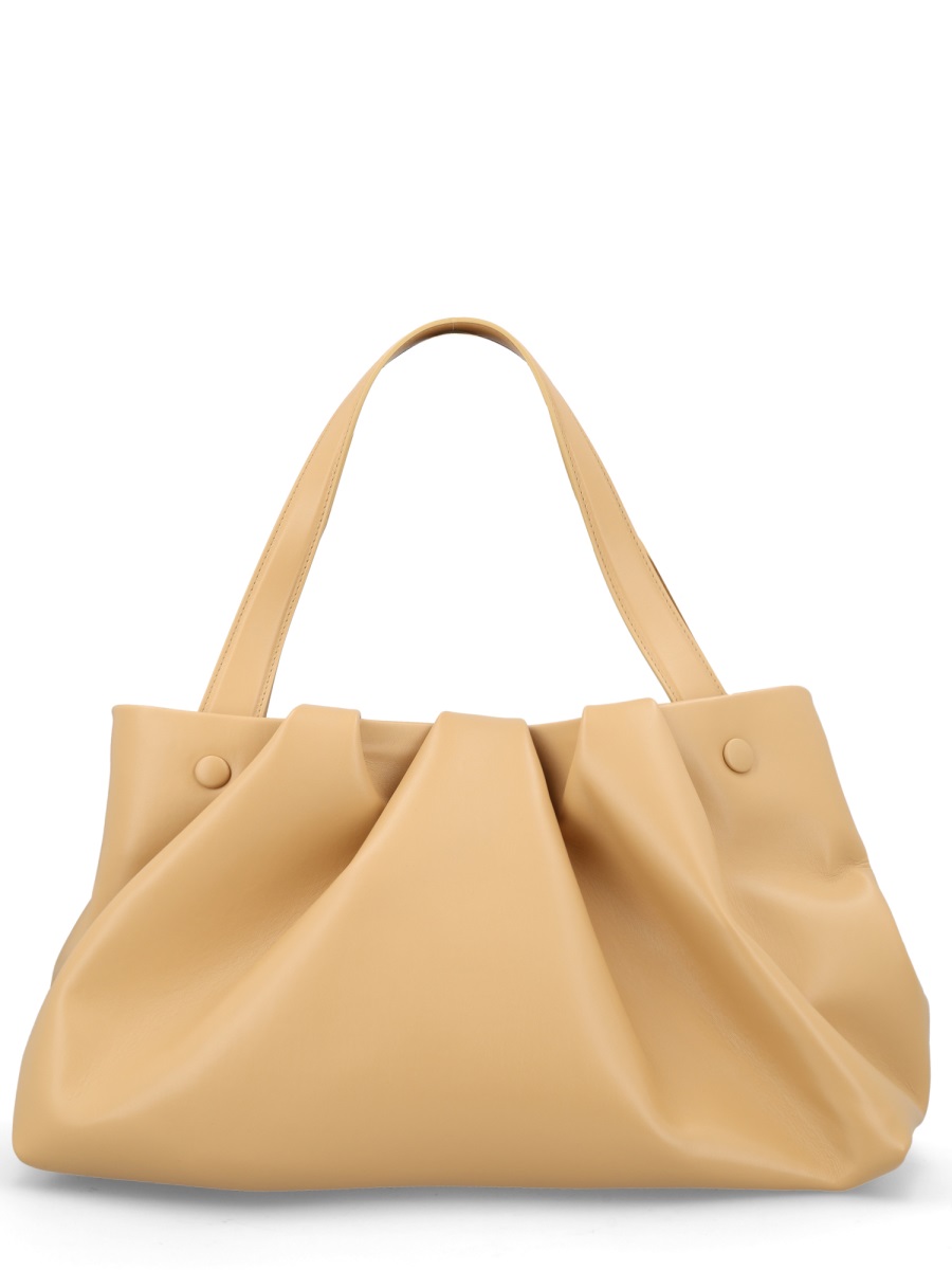 Themoirè Neutrals Athena Spacious Gathered Ruched Handbag Bruin