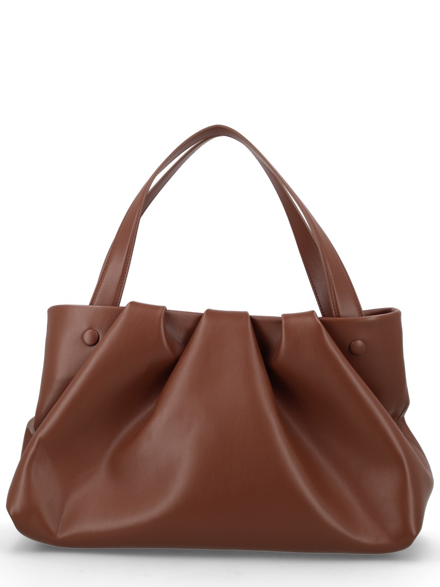 Themoirè Recycled Polyester Ruched Handbag Bruin