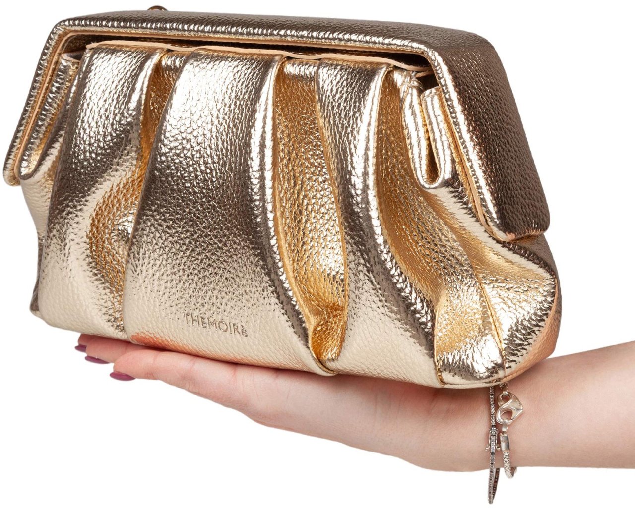 Themoirè Themoirè afrodite handbag in vegan fabric, gold color Goud