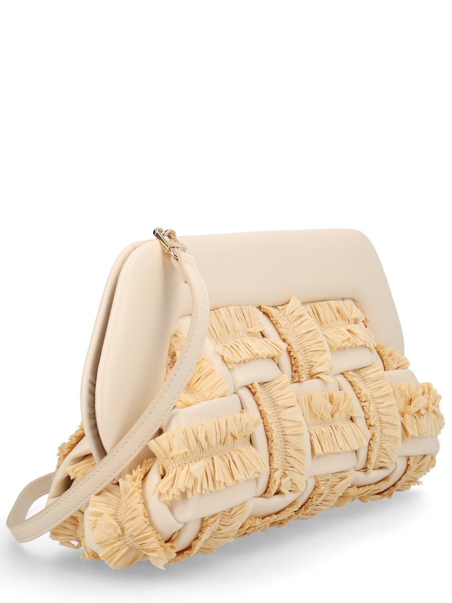 Themoirè Natural Bios Cotton-Blend Woven Raffia Handbag Neutraal