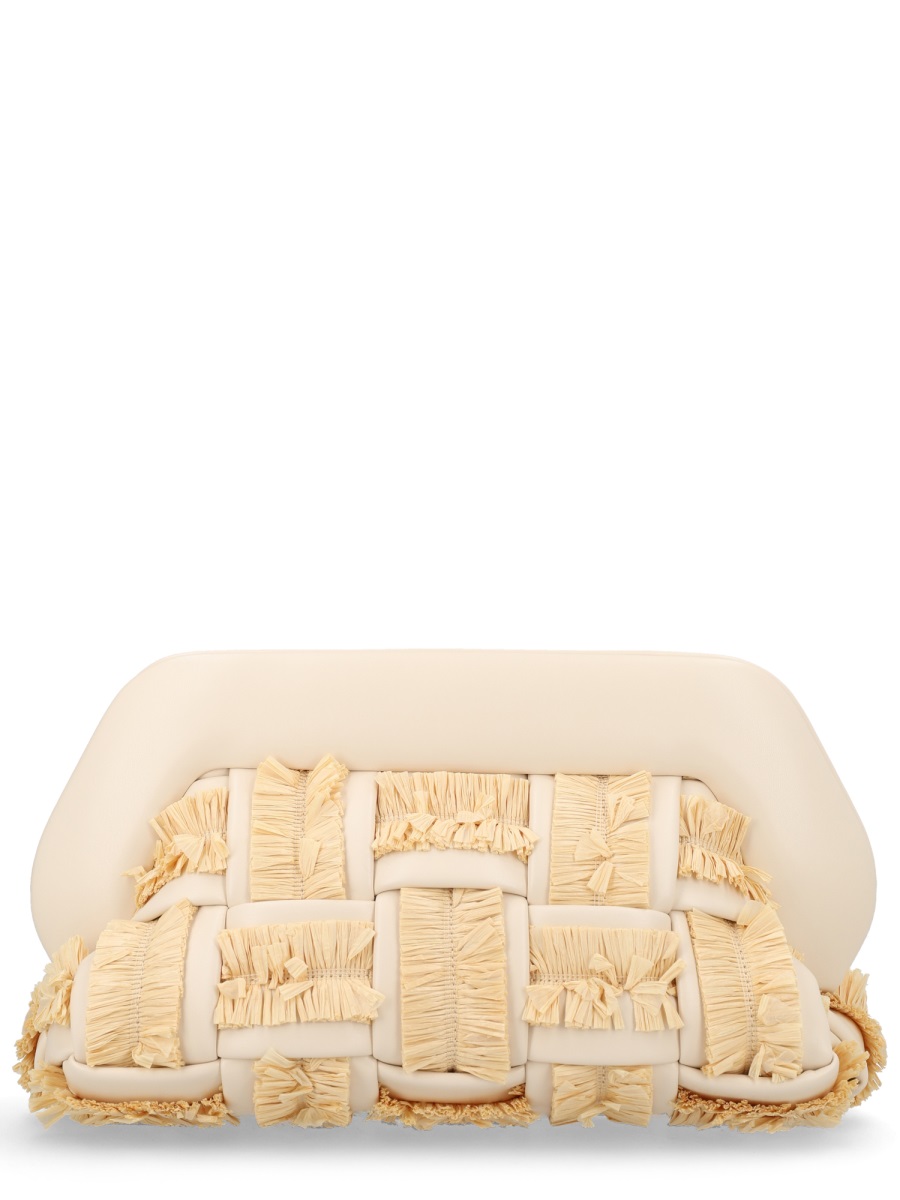 Themoirè Natural Bios Cotton-Blend Woven Raffia Handbag Neutraal