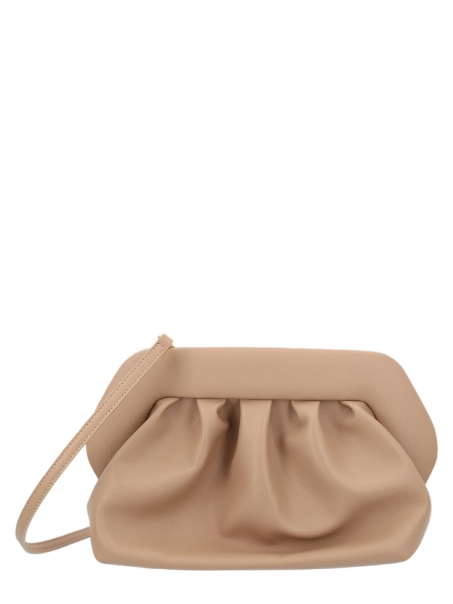 Themoirè Beige Gathered Ruched Cornfiber Handbag Bruin