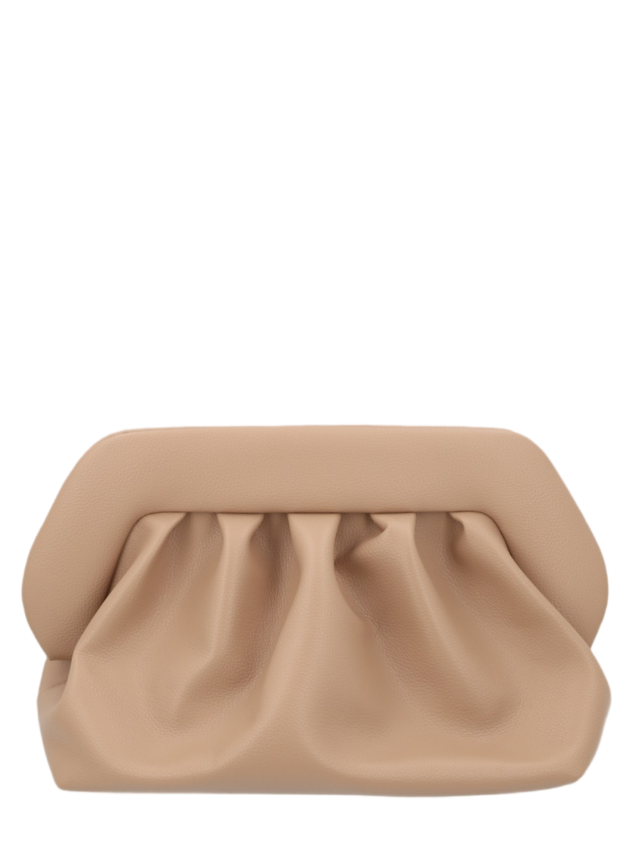 Themoirè Beige Gathered Ruched Cornfiber Handbag Bruin