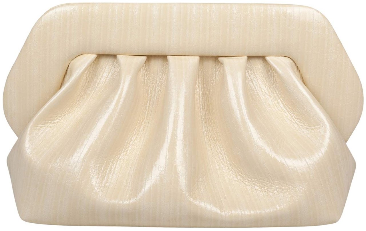 Themoirè Themoirè bios handbag in striped-effect faux leather, cream color Beige