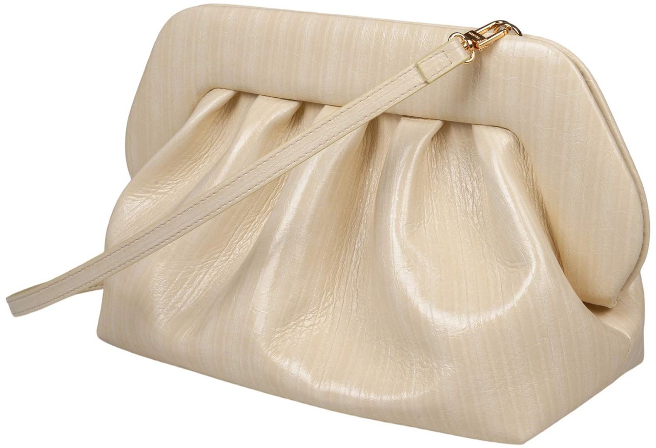 Themoirè Themoirè bios handbag in striped-effect faux leather, cream color Beige