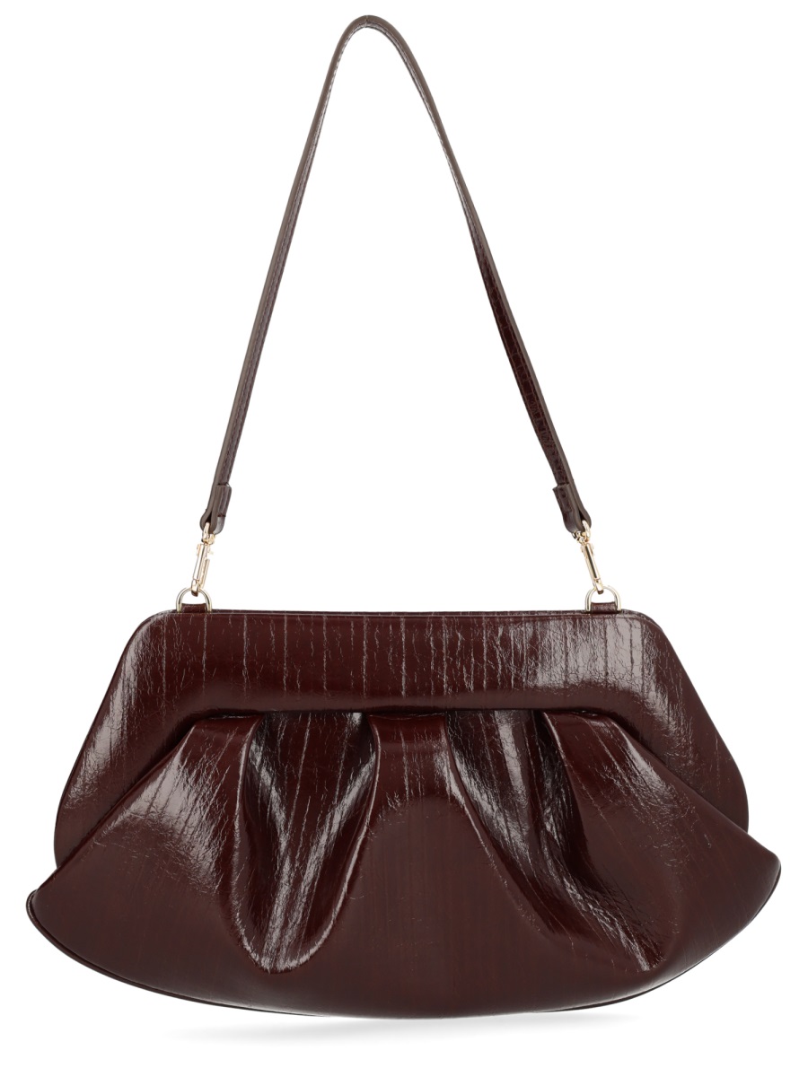 Themoirè Bios Baguette Textured Ruched Handbag Zwart