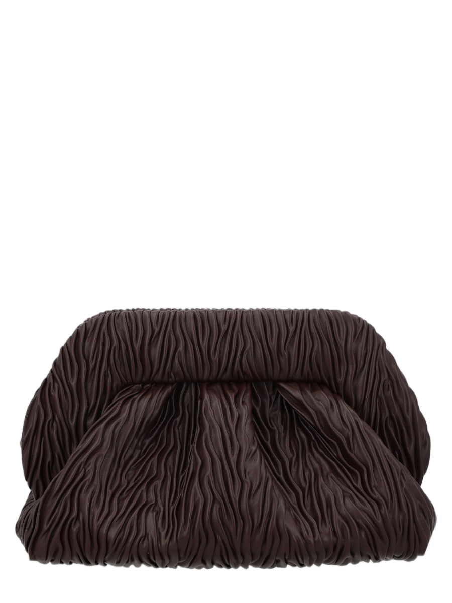 Themoirè Brown Ruched Wavy Handbag Zwart