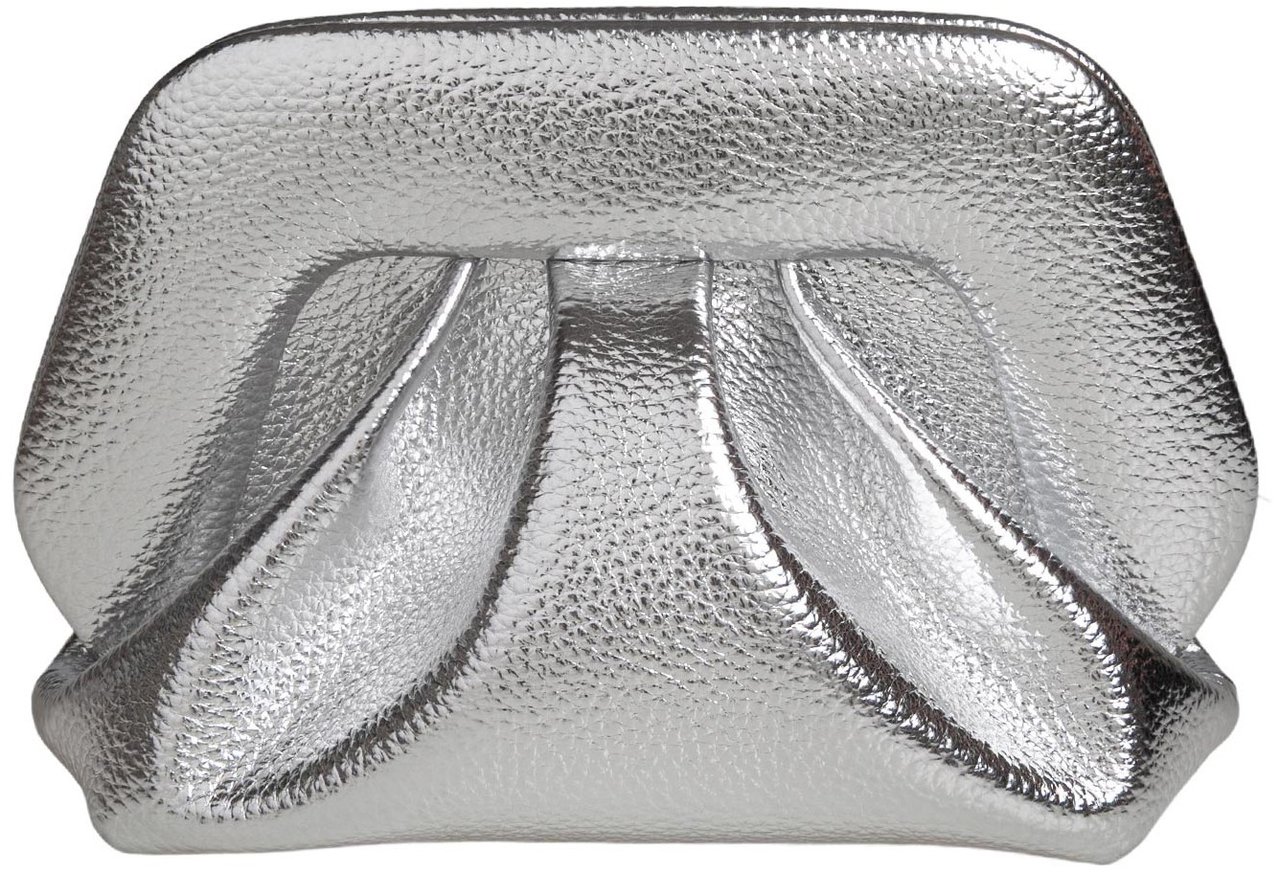 Themoirè Themoirè bios bag in laminated faux leather, color silver Zilver